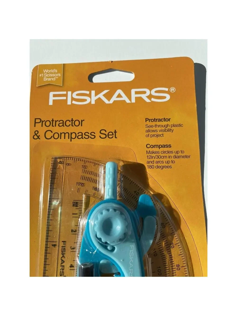 Fiskars Protractor and Compass Set Geometry Drawing Tool Kit School New